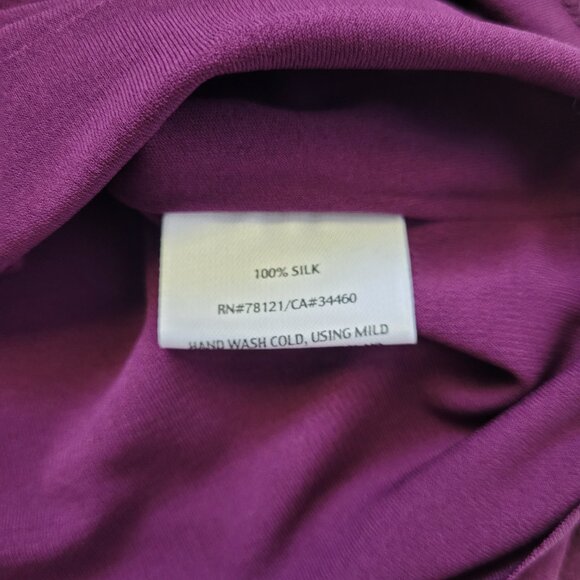 EILEEN FISHER 100% Silk Purple Scoop Neck Lined Tank Top Size M - Picture 3 of 9